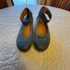 Dansko Teal Women's Flats with Ankle Strap